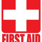 (4) First Aid Kit Sticker Sign Self Adhesive Decal 5″x4″ for Car, Office or Business Emergency First Aid Kit Sign