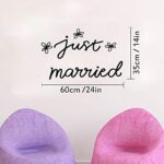 CUNYA Just Married Car Decorations Sticker, Vinyl Wedding Car Window Decal Sign for Car, Window Cling Sticker for Wedding Things Wall Art Home Decor