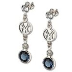 MLB New York Yankees Crystal Logo Earrings