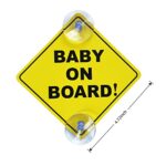 Baby on Board Sticker for Cars 2PCS, WZCNDIDI Baby On Board Warning Signs with Suction Cups, Durable and Strong Without Residue