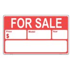 Haobase 10 Pcs Car for Sale Sign Sticker – 25 cm x 15 cm – Self Adhesive Vinyl