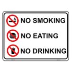 Haobase 4 Pcs No Smoking No Eating NO Drinking Sign Sticker – 20 cm x 15 cm – Self Adhesive Vinyl