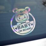 Baby on Board Sign for Car, Caution Decals Reflective Kids Safety Warning Sticker Marks for Driver, Heat Resistant, Long Lasting, Waterproof-Colorful