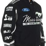 JH DESIGN GROUP Men’s Ford Mustang Jacket an Embroidered Cotton Twill Coat (X-Large, CLG7-black)