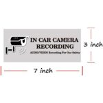 in Car Camera Recording Sticker- Transparent Stickers 3×7 Inch Back Self-Adhesive Security Warning Sign Removable for Car Vehicle 10 Pack