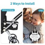 No Touching Newborn Baby Car Set Sign or Stroller Tag, Do Not Touch Baby Sign for Baby Girl, Baby Preemie Gender Neutral No Touch Safety Sign with Hanging Straps and Clip (Black and White, 2 Pack Set)
