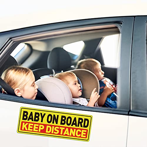 thumbnail image 2 of Zone Tech Baby On Board Reflective Car Magnet Sign - 5"x5" Yellow Warning Decal | Bumper Safety Sticker 2 of 9