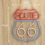 Historic Route 66 Neon Sign Beer Bar Home Art Man Cave Neon Light Handmade with Dimmable Switch LED Neon Lights Signs for Bedroom Home Office Hotel Pub Cafe Recreation Room Wall Artwork Decor