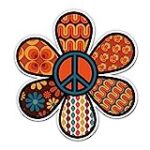 Retro Peace Flower Sticker – 3″ Laptop Sticker – Waterproof Vinyl for Car, Phone, Water Bottle – Peace Sign Decal