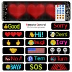 Tesinll Scrolling Advertising LED Sign, Flexible USB 5V LED Car Sign APP Control,DIY Design Text, Patterns, Animations for Car Store Party Bar Hotel Concert (13.5”x4”)