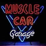 Neon Signs for Wall Decor Beer Bar Muscle Car Garage Lamp Sign 24″x20″ Bar Light Glass Artwork Neon Tubing