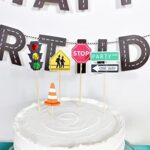 Transportation Cake Topper, 5 ct | Street Signs, Traffic Lights Cake Toppers | Car Themed Party Decorations