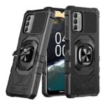Galaxy Wireless GW USA Case for Nokia C110 Case w/Tempered Glass Screen Protector [Military Grade] Ring Car Mount Kickstand Shockproof Hard Phone Case – Black
