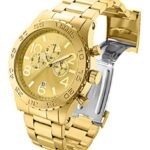 Invicta Men’s 1270 Specialty Chronograph Gold Dial 18k Gold Ion-Plated Stainless Steel Watch