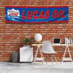 ENMOON Lucas Oil Flag Banner (2X8Ft,150D Poly, HD Printing) Racing Motor Banner For Garage Man Cave Decor