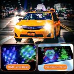 Light Sign for Car, 6.7”x2.7” Programmable Flexible LED Matrix Panel, Small Screen Animation Text Message Scrolling LED Display for Home Decor, Car, Shop, Bar, Party, Business Festival