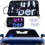 Pudinuo Cars Bumper Sticker LED Glow Sticker Sign Light for Car with Suction Cups and Switches – Illuminated Sign Decor