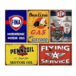 35 Pieces Reproduced Vintage Tin Signs, Gas Oil Retro Advert Antique Metal Signs for Garage Man Cave Bar Kitchen, Nostalgic Car Decor.8×12 Inch (35pcs gas oil 2)