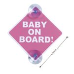 Baby on Board Sticker for Cars 2PCS,WZCNDIDI Baby On Board Warning Signs with Suction Cups, Durable and Strong Without Residue