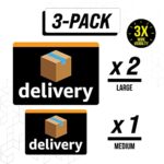 Delivery Driver Car Magnets [3-Pack] Heavy-Duty Magnetic Flex Sign for Cars, Trucks, Vans – Removable & Reusable Driver Gear Badge, Slow Moving, Frequent Stops, Safety Sign (Flex Magnet – Black)