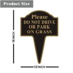 Do not Drive or Park on Grass Sign, Yuntarda 2-Pack 12”x18” Stay Off Grass Sign with Integrated Stake Rust-free Aluminum Yard Sign Easy Install for Outdoor Use