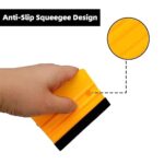24 Pcs Squeegee for Vinyl Black Felt Edge Vinyl Squeegee Plastic Squeegee Vinyl Squeegee for Vinyl Craft and Car Wrap (Black, White, Red, Blue, Yellow, Gold)