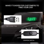 Led Light Signs, USB Type-C Switch Cable, Taxi Sign Light Windshield, Green Glow LED Sign Decal Stickers with Suction Cups Flashing Hook on Car Window, LED Bright Lights USB Plug