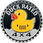 Car Emblem 4 x 4 Metal Automotive Badge 3D Metal Car Badges Emblems Round Emblem Decals Car Badge Decals Stickers Compatible with Vehicles Trucks SUV RV Decorations (Duck Rated)