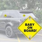 LGOUW 2Pc Baby On Board Signs Double Suction Cups, Car – Kids Sign in Sticker Child -Baby for Window Cling 5*5 inch