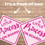 Baby on Board – Princess on Board Sticker for Cars – Adorable Removable Baby on Board – No Magnets, Suction Cups, or Paint Damage – Baby on Board (2-Pack) (Princess on Board)