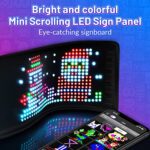 Rayhome Mini LED Signs, 7.2”x3.4 Rechargeable Wireless Bluetooth LED Message Sign, Smart App Control Programmable Custom LED Matrix Panel for Message Tag LED Badge Business Card