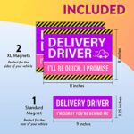 Rio Salto Funny Delivery Driver Magnet for Car or Truck, Delivery Driver Essentials Accessories Must Haves Flex Delivery Driver Sign Magnetic Sign Mail Carrier Accessories Pink Large