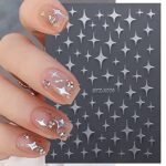 10 Sheets Laser Star Nail Art Stickers Sun Moon Nail Decals 3D Self Adhesive Gold Silver Design Nail Art Supplies Heart Metallic Glitter Designer Nail Stickers Fashion Salon Nails Decor for Women DIY