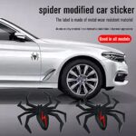 2Pcs Car 3D Logo Metal Spider Emblem Badge Sticker, Nawpheki Self Adhesive Black Spider Badge Cartoon Premium Automotive Motorcycle Decals