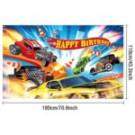 Hot Car Birthday Party Decorations Hot Race Car Birthday Party Backdrop Banner Background for Boys Birthday Supplies Racing Car Signs for Indoor Outdoor Birthday Party Decorations Supplies