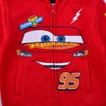 Disney Cars Lightning McQueen Boys’ Zip up Hoodie for Toddler and Little Kids – Red