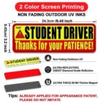 psler Student Driver Magnet for Car,be Patient Student Driver Magnet Boys and Girls New Student Driver Sticker Safety Warning Red and Yellow Reflective Signs Reusable Movable 9.45×3.2inch 3 Pcs Gifts