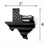 eVerHITCH Texas State Black Flag Metal Auto Fender Emblem for Cars Trucks (3″x4″, Black)