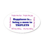 CafePress Triplet Oval Car Magnet, Euro Oval Bumper Magnet