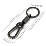 maycom Retro Style Simple Strong Carabiner Shape Keychain Key Chain Ring Keyring Keyfob Key Holder (Black)