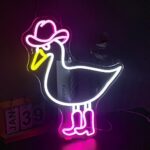 DREAMFORT Cowboy Duck Neon Sign LED Neon Lights Signs Cowgirl Boots Neon Signs for Wall Decor USB Powered for Bedroom Decor Living Room Dimmable LED Sign Kids Room Home Bar Birthday Gift for Girl Boy