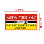 YOUOK 15 Pack Fasten Your Seat Belts Stickers Labels, 5×2.5 Inch Must Be Worn at All Times Safety Labels,Waterproof Adhesive Caution/Notice/Warning/Reminder for Car Van Truck Taxi.