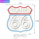 Route 66 Neon Sign Historic US High Way Acrylic LED Sign for Bedroom Wall Decor Blue Neon Light Game Room Wall Sign Party Light Club Neon Accessory