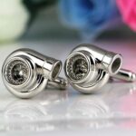 Maycom Turbo Cufflinks Sports Car Auto Part Model Turbocharger Cufflink Turbine Cuff Link Fashion men’s shirt accessories (Silver)