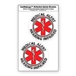 COOLHUBCAPS Hearing Impaired Medical Alert ID Decal – 2 Small