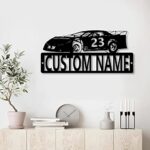 Custom Race Car Name Metal Sign Personalised Race Car Led Night Light Dirt Track Racing Neon Sign Race Wall Decor,Sports Sign,Gift for Men,Son,Father,Boyfriend