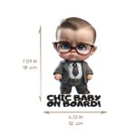 LOL Collection 3D Baby on Board Sticker for Cars – New Generation – “Chic Baby on Board” – Large 7 Inches Safety Sign
