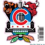 Chicago Fan Crest, Sticker Decal die Cut Vinyl, 4×5″, Made in USA