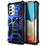 NZND Galaxy A53 5G Case with Tempered Glass Screen Protector (Maximum Coverage), Full-Body Protective [Military-Grade] Built-in Kickstand Car Magnetic Heavy-Duty Case for Samsung A53 5G (Blue)