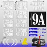 Seloom 3″ Reflective Mailbox Numbers Letters Stickers for Outside,Self Adhesive Mailbox Decal Numbers 4 Set(0-9),Letters 2 Set(A-Z),Leaves 2 Set,Vinyl House Address Sticker for Mailbox Sign Car(White)